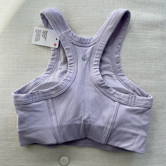 NWT Ribbed nulu  high neck bra - faint lavender - Picture 6 of 9